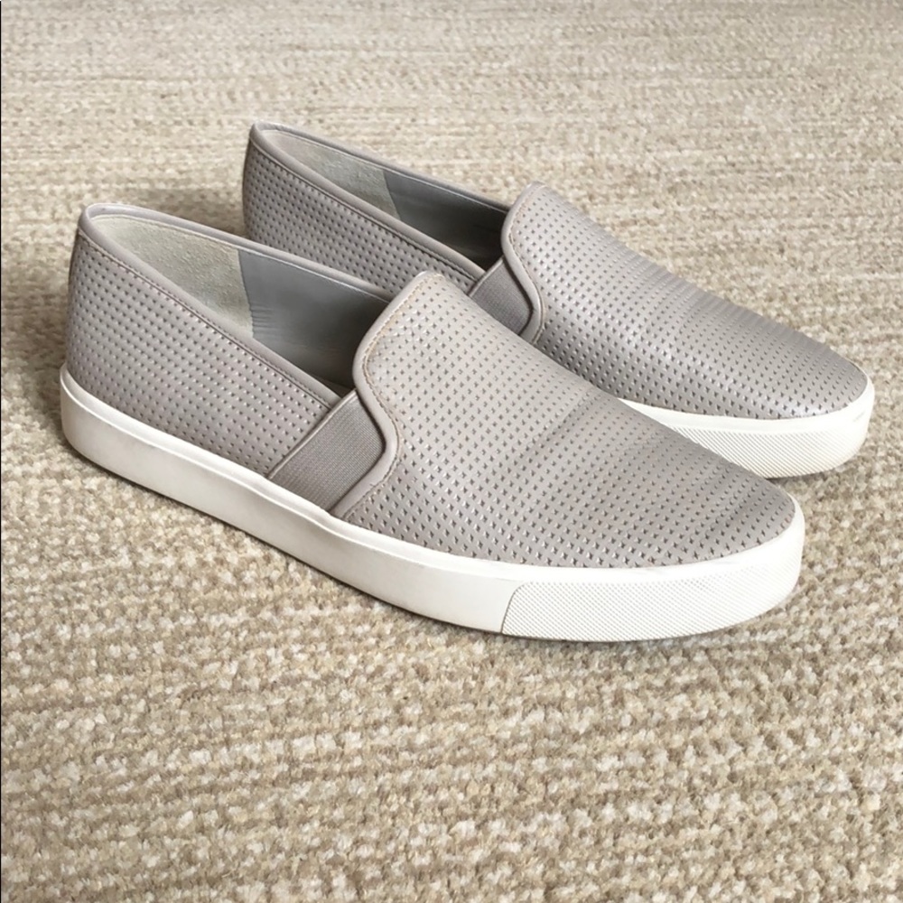 Vince Blair Perforated Leather Slip-Ons — Like New